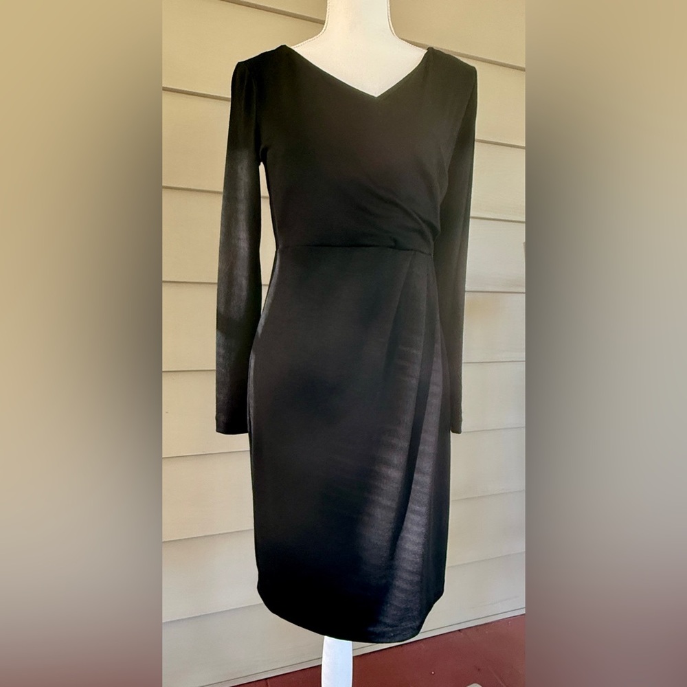 Talbots Elegant Black Long Sleeve Dress